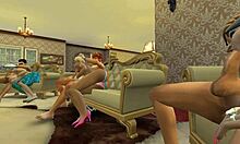Starší ženy si užívají s mladými muži v luxusním prostředí - Sims 4