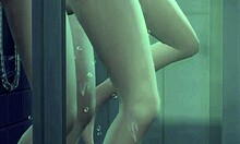 Встреча в ванной с подругой приводит к интенсивной сексуальной сессии